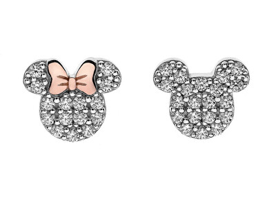 Disney - Půvabné stříbrné náušnice pecky Mickey and Minnie Mouse E905016UZWL