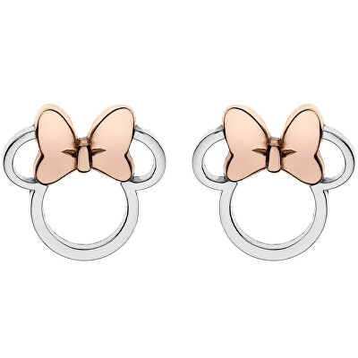 Disney - Slušivé stříbrné bicolor náušnice Minnie Mouse E901880TL