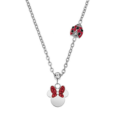 Disney - Slušivý ocelový náhrdelník s přívěsky Minnie Mouse N600605RRL-157.CS