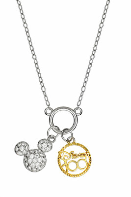 Disney - Slušivý stříbrný bicolor náhrdelník Mickey Mouse NS00058TZWL-157.CS