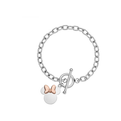 Disney - Slušivý stříbrný bicolor náramek Minnie Mouse BS00053TL-55.CS