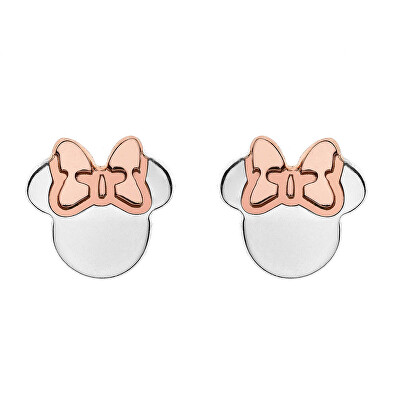 Disney - Stříbrné bicolor náušnice pecky Minnie Mouse E905119TL