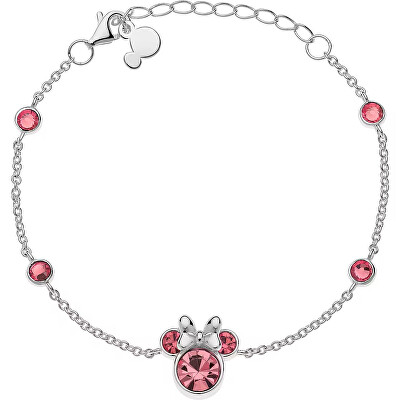 Disney - Stříbrný náramek Minnie Mouse s krystaly BS00062SRUL-55.CS