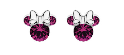 Disney - Třpytivé stříbrné náušnice pecky Minnie Mouse ES00028SFEBL.CS