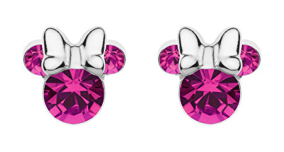 Disney - Třpytivé stříbrné náušnice pecky Minnie Mouse ES00028SOCTL.CS