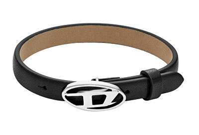 Diesel - Černý kožený unisex náramek Stackables DX1516040