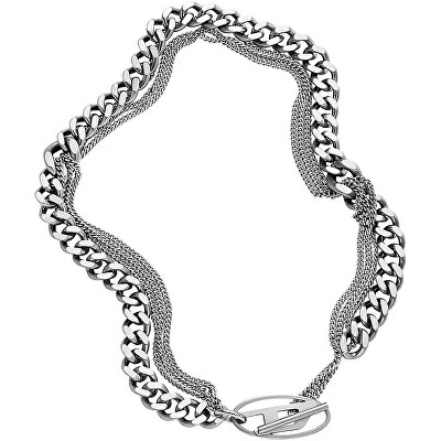 Diesel - Colier masiv dublu cu logo DX1549040