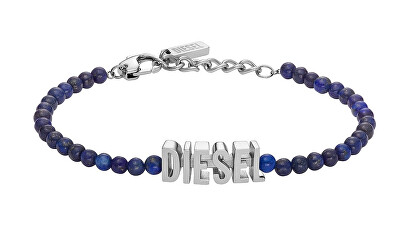 Diesel - Korálkový unisex náramek s modrým achátem DX1544040