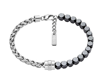 Diesel - Módní ocelový náramek s hematitem DX1647931