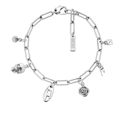 Diesel - Moderní ocelový náramek s přívěsky DX1604040
