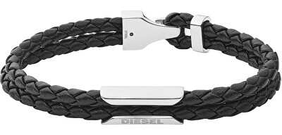 Diesel - Módní pánský kožený náramek DX1247040