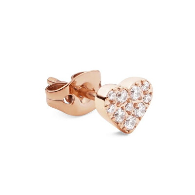 Daniel Wellington - Bronzová single náušnice Srdíčko s krystaly DW00400858