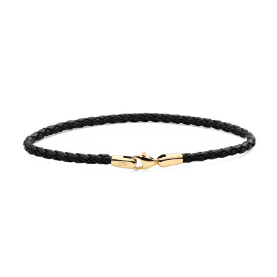 Daniel Wellington - Černý pletený kožený náramek Sheffield Daniel DW004017