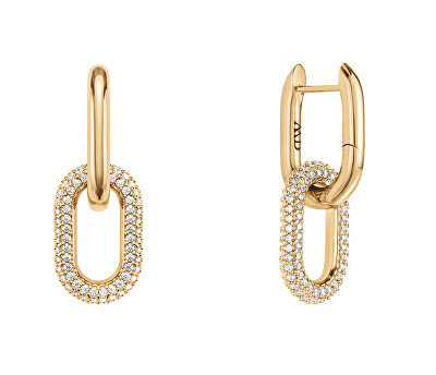 Daniel Wellington - Luxusní pozlacené náušnice 2v1 Crystal Link DW00400594