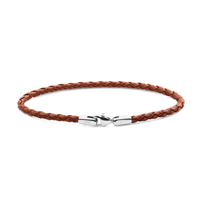 Daniel Wellington - Pletený hnědý kožený náramek St Mawes Daniel DW0040174