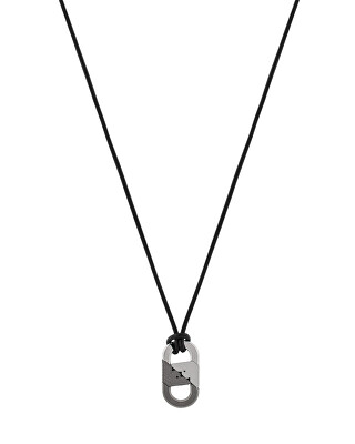 Emporio Armani - Černý pánský náhrdelník Eagle Logo EGS3170040