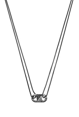 Emporio Armani - Černý pánský náhrdelník s krystaly EGS3172001