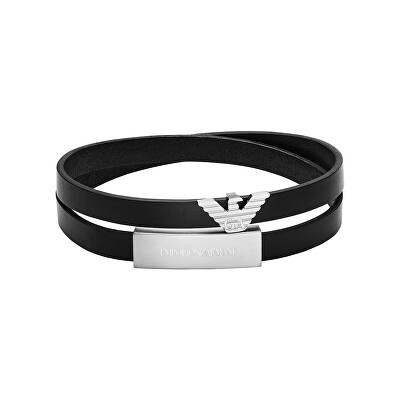 Emporio Armani - Dvojitý kožený náramek Eagle Logo EGS3311040