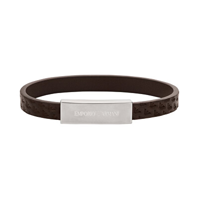 Emporio Armani - Brățară din piele maro EGS3251040