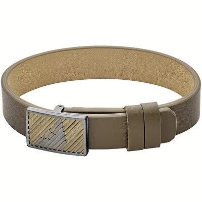 Emporio Armani - Moderní hnědý kožený náramek EGS3240060
