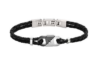 Emporio Armani - Fashion kožený náramek pro muže Eagle Logo EGS3171040