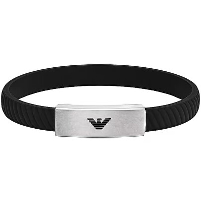 Emporio Armani - Černý pánský náramek EGS2996040