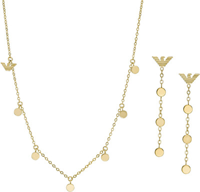 Emporio Armani - Originální pozlacený set šperků EGS3064SET (náhrdelník, náušnice)