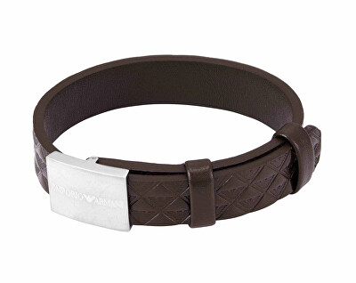 Emporio Armani - Pánský kožený náramek Eagle Logo EGS3135040