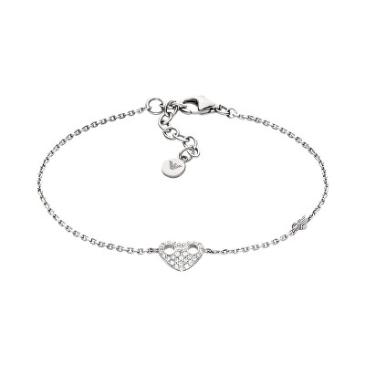 Emporio Armani - Romantický strieborný náramok so zirkónmi EG3647040