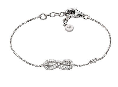 Emporio Armani - Stříbrný náramek Nekonečno s kubickými zirkony EG3598040