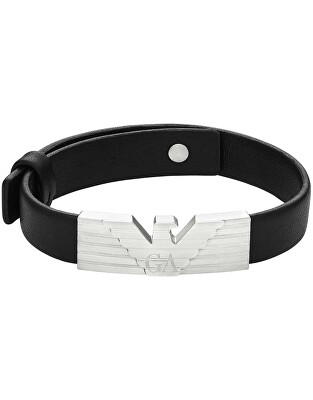 Emporio Armani - Stylový pánský kožený náramek Eagle Logo EGS3075040