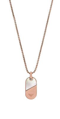 Emporio Armani - Stylový pozlacený náhrdelník s perletí Eagle logo EGS3139221