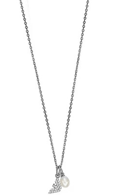 Emporio Armani - Stylový stříbrný náhrdelník se zirkony EG3574040