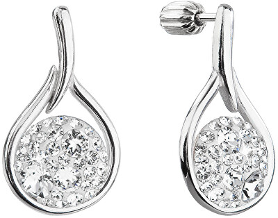 Evolution Group - Pavona - Nadčasové stříbrné náušnice s krystaly Swarovski 31305.1