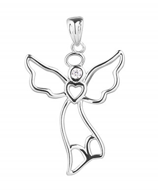 Evolution Group - Pavona - Půvabný stříbrný přívěsek Anděl s čirým zirkonem 14041.1 crystal
