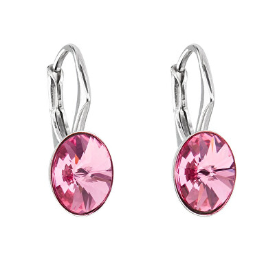 Evolution Group - Pavona - Růžové oválné náušnice s krystaly Swarovski 31276.3 rose