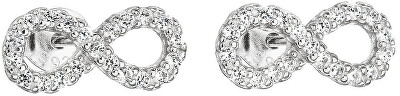 Evolution Group - Pavona - Stříbrné náušnice se zirkonem bílé nekonečno 11047.1