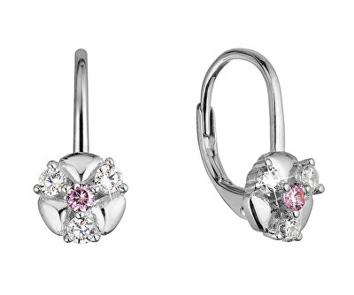Evolution Group - Pavona - Stříbrné visací náušnice s čirými zirkony 11508.3 crystal/rose
