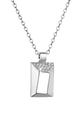 Evolution Group - Pavona - Stříbrný náhrdelník Obdélník se zirkony 12055.1 crystal