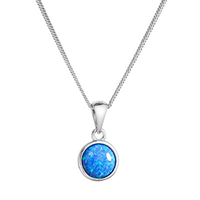 Evolution Group - Pavona - Stříbrný náhrdelník se syntetickým modrým opálem 12077.3 blue
