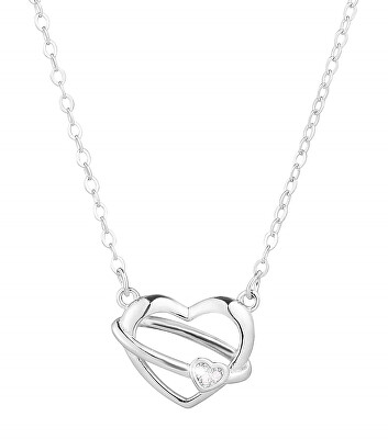 Evolution Group - Pavona - Stříbrný náhrdelník Srdce se zirkonem 12099.1 crystal