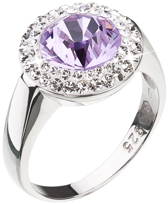 Evolution Group - Pavona - Stříbrný prsten s fialkovým krystalem Swarovski 35026.3