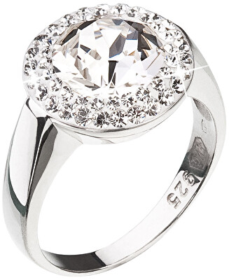 Evolution Group - Pavona - Stříbrný prsten se třpytivým krystalem Swarovski 35026.1