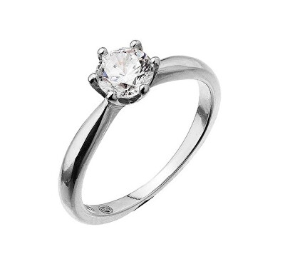 Evolution Group - Pavona - Stříbrný zásnubní prsten s jemným zirkonem 15014.1 crystal