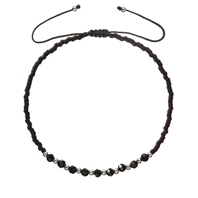 Evolution Group - Pavona - Textilní náramek s černými Miyuki korálky 13037.3 black