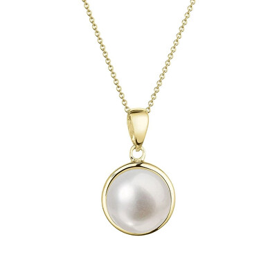 Evolution Group - Pavona - Zlatý dámský náhrdelník s bílou říční perlou 92P00053