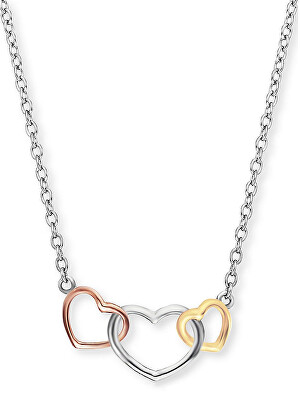 Engelsrufer - Stříbrný náhrdelník s barevnými srdci ERN-WITHLOVE-03
