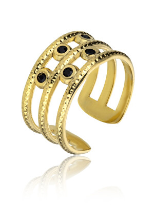 Emily Westwood - Elegantní pozlacený prsten s krystaly London EWR23065G