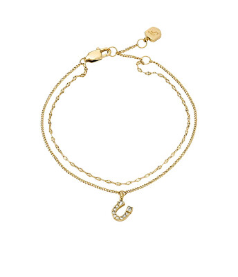 Fossil - Elegantní dvojitý pozlacený náramek Podkova JF04907710