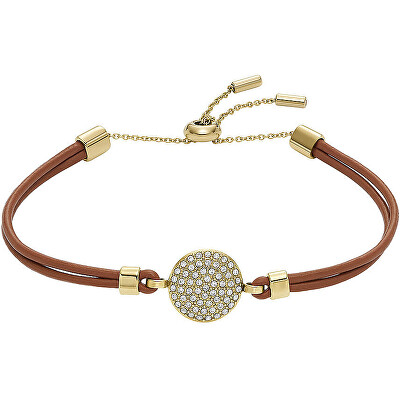 Fossil - Elegantní kožený náramek s ozdobou JF04545710